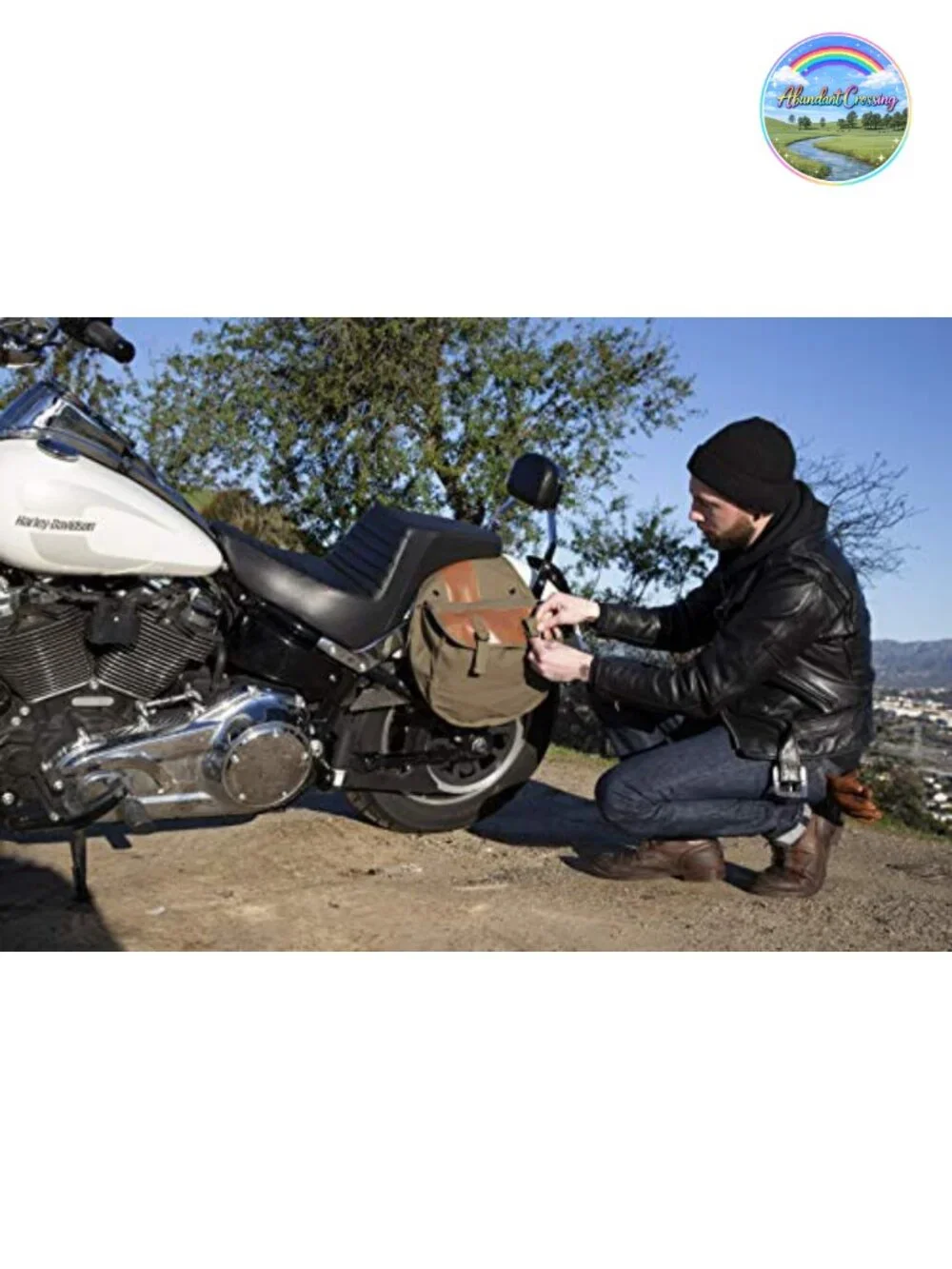 Heavy-Duty Saddle Bag for Motorcycle - Cotton Canvas Pannier